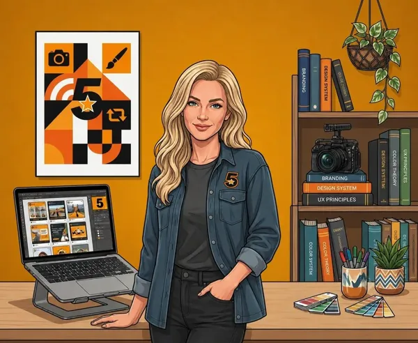 Pippa, Social media and creative at 5 Star Tradie (illustration)