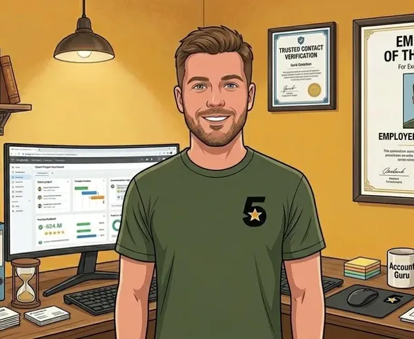 Tom, Founder and Account Director at 5 Star Tradie (illustration)